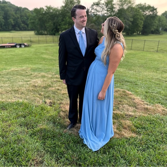 Azazie A-Line Pleated Chiffon Floor-Length Dress - Picture 5 of 7